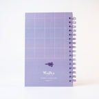 Libreta arillada Flor de Jacaranda de tapa dura mate con arillo metálico, vista frontal