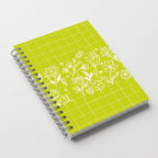 Libreta arillada Flora Verde media carta con tapa dura ilustrada y arillo metálico