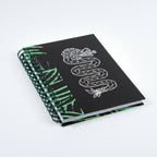 Libreta arillada Quetzalcóatl de tapa dura mate con arillo metálico, vista frontal