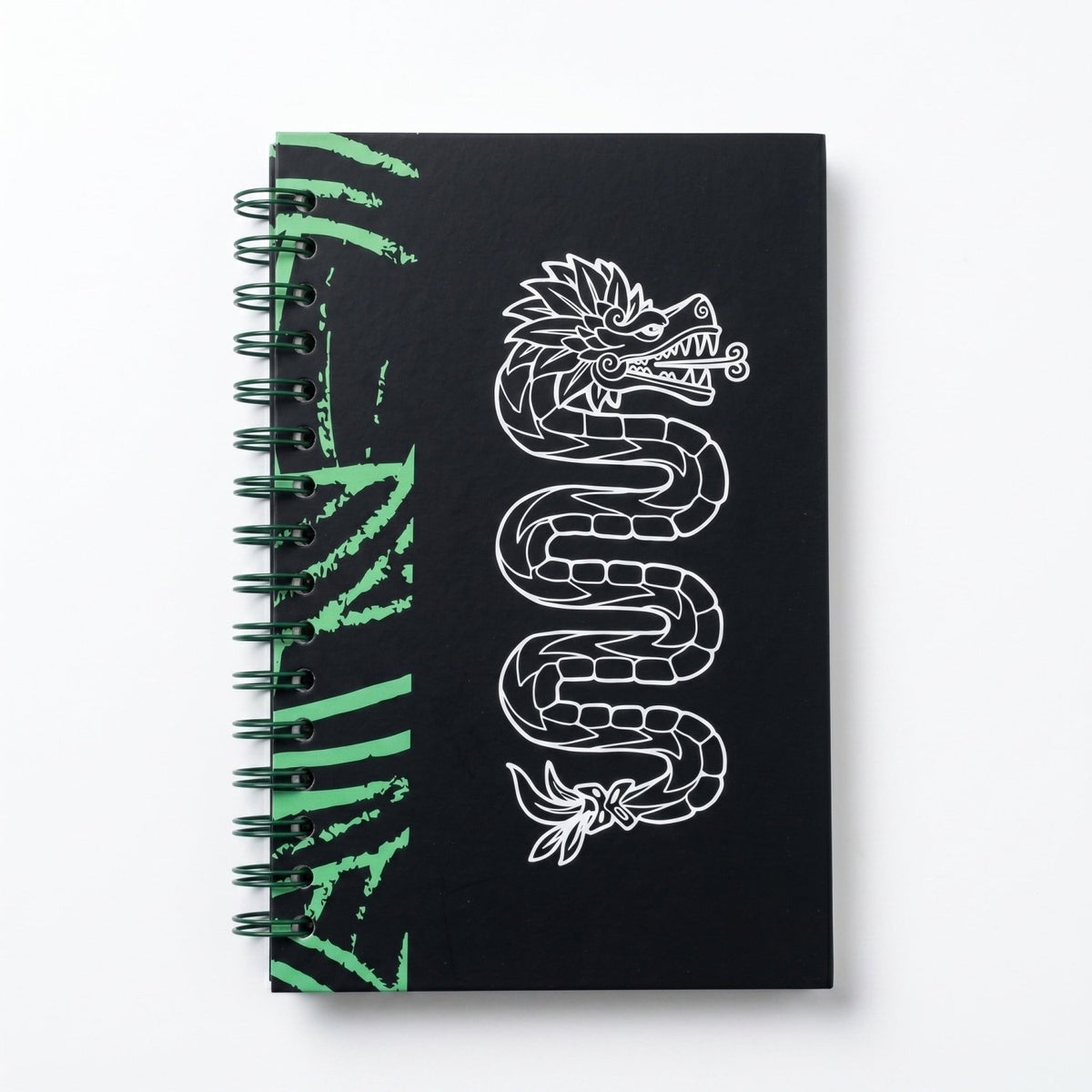 Libreta arillada Quetzalcóatl media carta con tapa dura ilustrada y arillo metálico