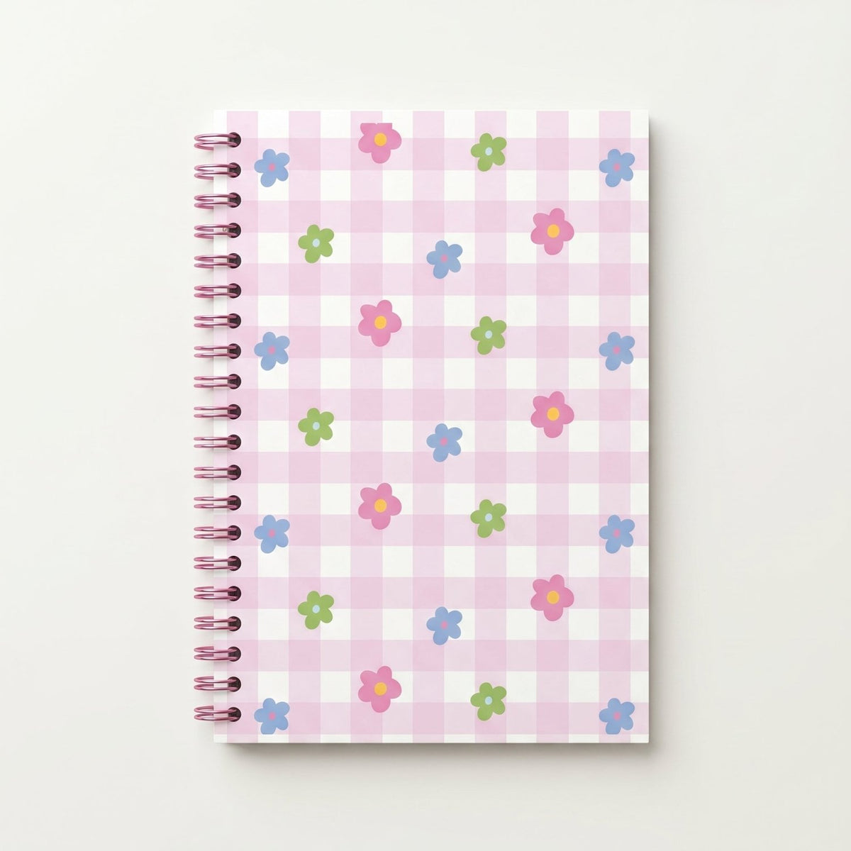Libreta arillada Rose Picnic media carta con tapa dura ilustrada y arillo metálico