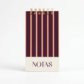 Libreta de notas Rose vertical con arillo metálico superior, tapa dura mate y elástico