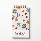 Libreta de notas Trino Suave vertical con arillo metálico superior, tapa dura mate y elástico