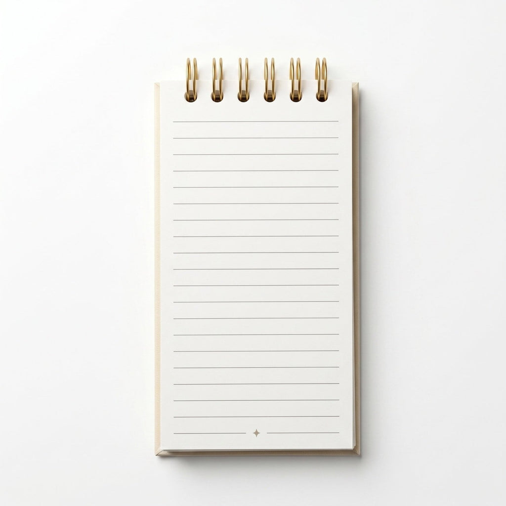 Libreta de notas Trino y Flora vertical con arillo metálico superior, tapa dura mate y elástico