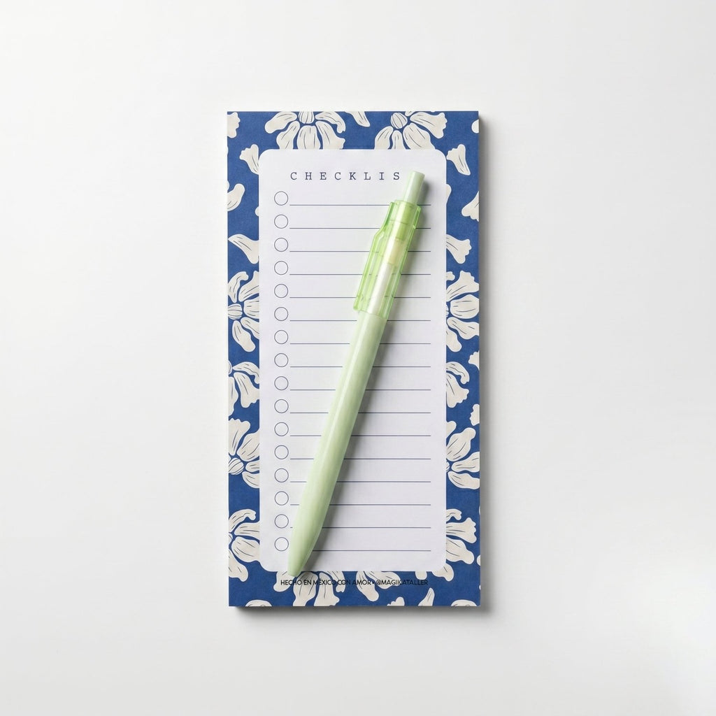 Notepads Trino y Flora en cinco diseños con ilustración de aves y flores, block de hojas desprendibles